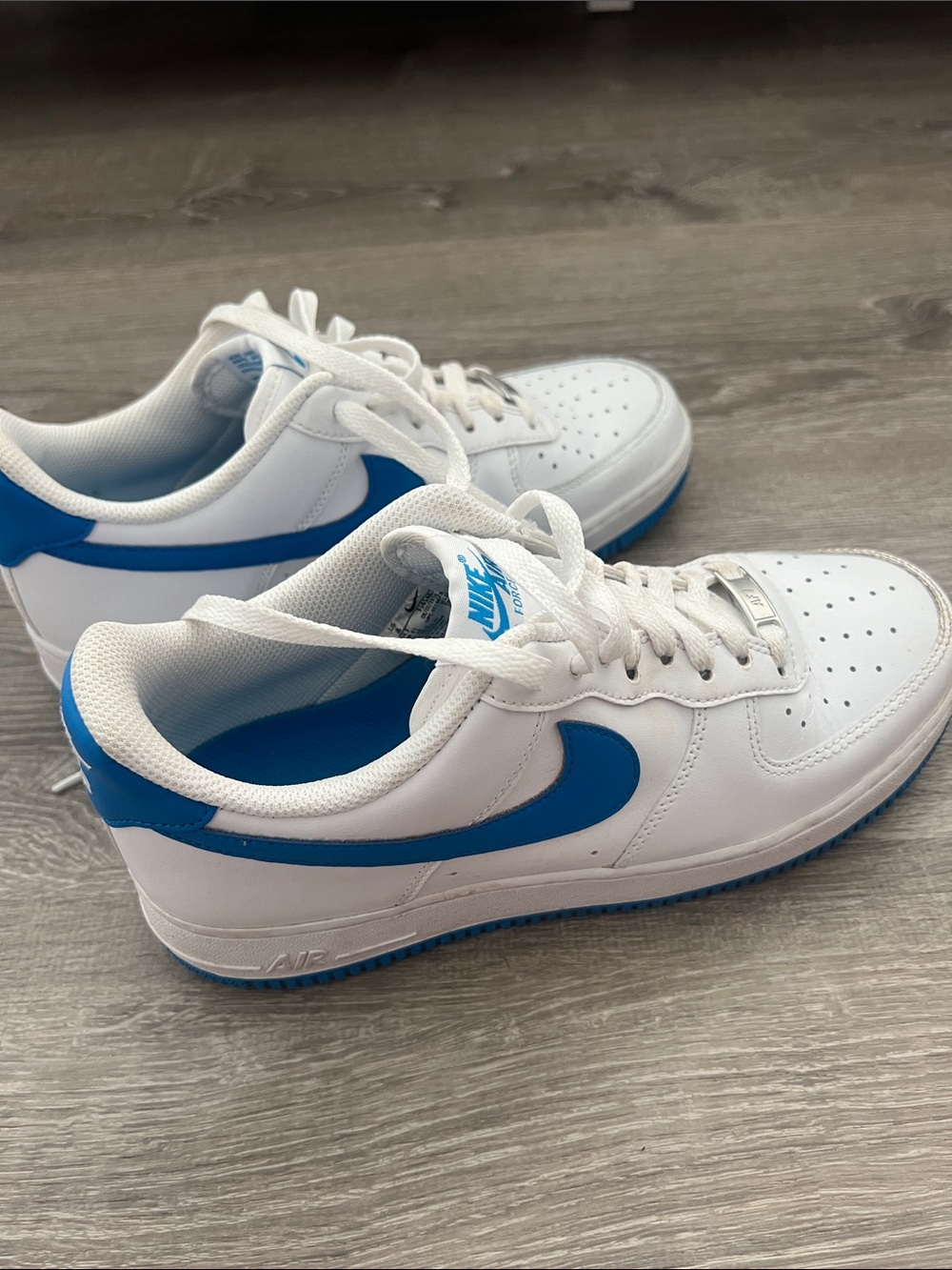 Nike Air Force 1 Low ’07 White Photo Blue Sneakers Men’s 8.